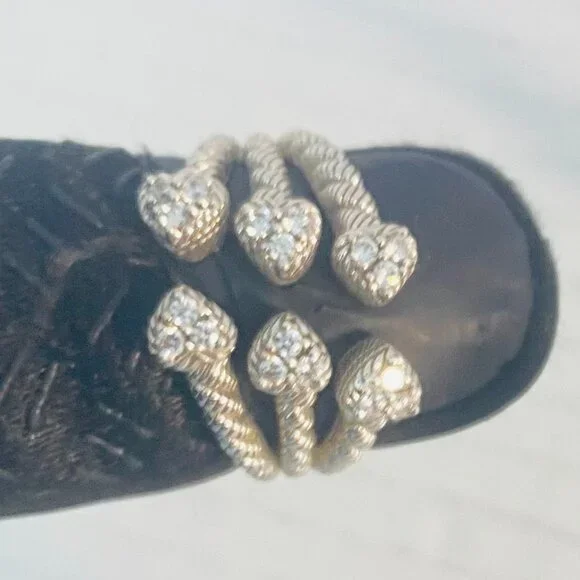 Vintage Judith Ripka Sterling Silver Ring–Leaf-Inspired CZ Design | 925 Thailand - Picture 7 of 10